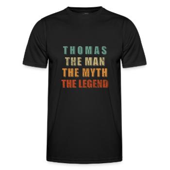 Thomas Mann Mythos Legende Vorname Name - Männer Funktions-T-Shirt - Schwarz - Vorne - AI Model Male 178 dark (178cm)