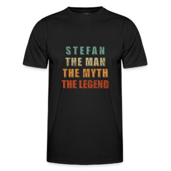 Stefan Name Design - Men's Functional T-Shirt - black - Front - AI Model Male 178 dark (178cm)