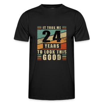 24 Years Twenty-fourth Birthday - Men's Functional T-Shirt - black - Front - AI Model Male 178 dark (178cm)