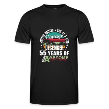 55th birthday, December 1969, 55th anniversary - Men's Functional T-Shirt - black - Front - AI Model Male 178 dark (178cm)