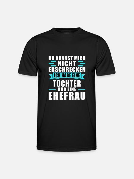 Papa Tochter Ehefrau Geschenk - Männer Funktions-T-Shirt - Schwarz
