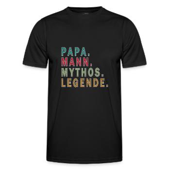 Vater Papa Mythos Vatertag - Männer Funktions-T-Shirt - Schwarz - Vorne - AI Model Male 178 dark (178cm)