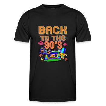 90er Kinder 90er Outfit 90er Retro 90er Jahre - Männer Funktions-T-Shirt - Schwarz - Vorne - AI Model Male 178 dark (178cm)