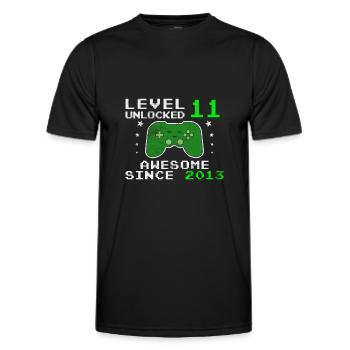 11e anniversaire Niveau 11 Joueur débloqué - T-shirt sport Homme - noir - Devant - AI Model Male 178 dark (178cm)