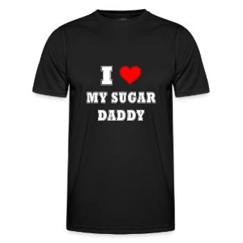 J’adore mon Sugar daddy - T-shirt sport Homme - noir - Devant - AI Model Male 178 dark (178cm)