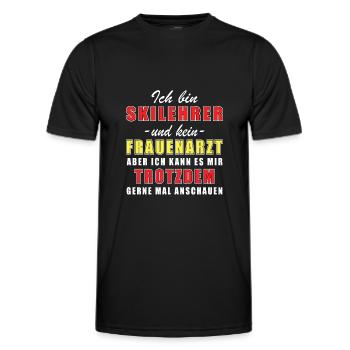 Skilehrer und kein Frauenarzt - Männer Funktions-T-Shirt - Schwarz - Vorne - AI Model Male 178 dark (178cm)