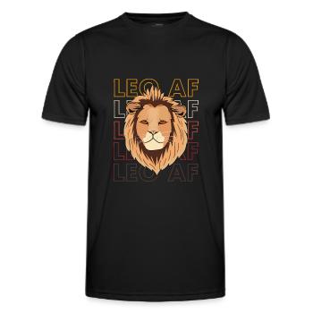 Leo AF - Cadeau du zodiaque Lion - T-shirt sport Homme - noir - Devant - AI Model Male 178 dark (178cm)