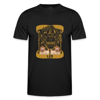Leo Zodiac Sign, Leo Zodiac Sign, Leo Symbol - Men's Functional T-Shirt - black - Front - AI Model Male 178 dark (178cm)