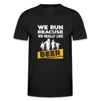 Ich mag Bier - Männer Funktions-T-Shirt - Schwarz - Vorne - AI Model Male 178 dark (178cm)