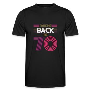 Retro 70er Jahre - Männer Funktions-T-Shirt - Schwarz - Vorne - AI Model Male 178 dark (178cm)