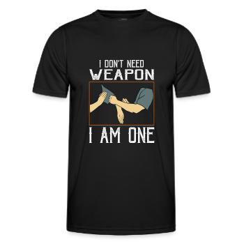 Ich brauche keine Waffe Ich bin eine Waffe - Männer Funktions-T-Shirt - Schwarz - Vorne - AI Model Male 178 dark (178cm)