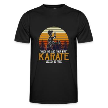 Touch Me et votre première leçon de karaté est gratuite - T-shirt sport Homme - noir - Devant - AI Model Male 178 dark (178cm)