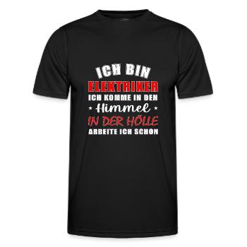 ich bin Elektriker, ich komme in den Himmel - Männer Funktions-T-Shirt - Schwarz - Vorne - AI Model Male 178 dark (178cm)
