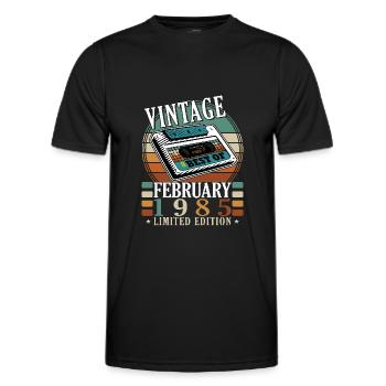 Februar 1985 Jubiläum Februar 1985 Februar - Männer Funktions-T-Shirt - Schwarz - Vorne - AI Model Male 178 dark (178cm)