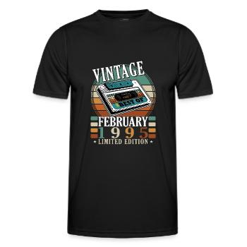Februar 1995 Jubiläum Februar 1995 Februar - Männer Funktions-T-Shirt - Schwarz - Vorne - AI Model Male 178 dark (178cm)