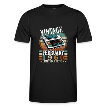 Februar 1960 Jubiläum Februar 1960 Februar - Männer Funktions-T-Shirt - Schwarz - Vorne - AI Model Male 178 dark (178cm)