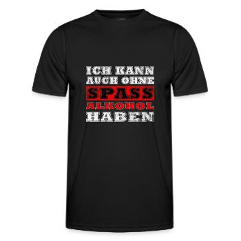 Ich kann auch ohne Spaß Alkohol haben - Männer Funktions-T-Shirt - Schwarz - Vorne - AI Model Male 178 dark (178cm)