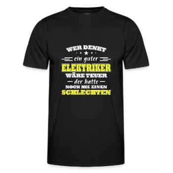 Elektriker Spruch Geschenk Elektriker - Männer Funktions-T-Shirt - Schwarz - Vorne - AI Model Male 178 dark (178cm)