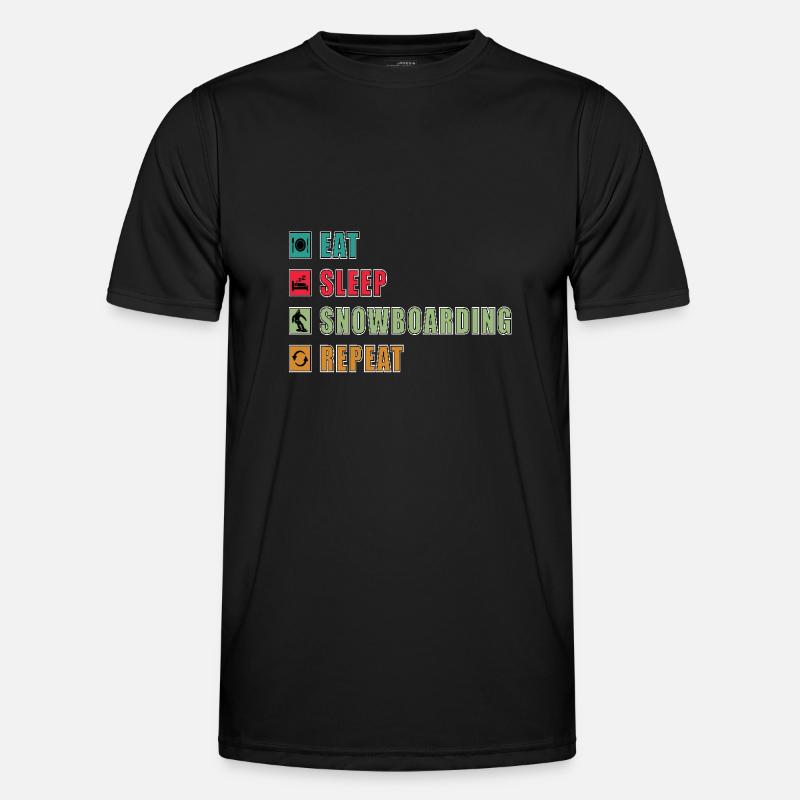 Eat Sleep Snowboard Repeat - Men's Functional T-Shirt - black