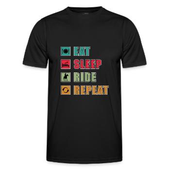 Eat Sleep Ride Tab - Men's Functional T-Shirt - black - Front - AI Model Male 178 dark (178cm)