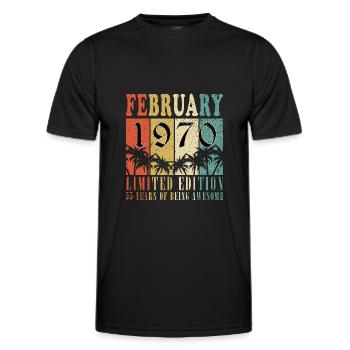 February 1970| February 1970 Jubilee 1970 - Men's Functional T-Shirt - black - Front - AI Model Male 178 dark (178cm)