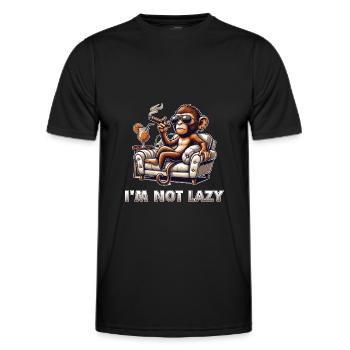 Im not lazy - faul Faulheit Spruch - Männer Funktions-T-Shirt - Schwarz - Vorne - AI Model Male 178 dark (178cm)