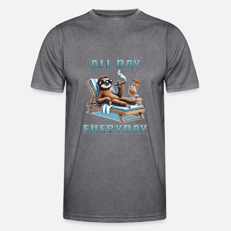 Funny Sloth Laziness Relaxing Late Riser Men's Functional T-Shirt