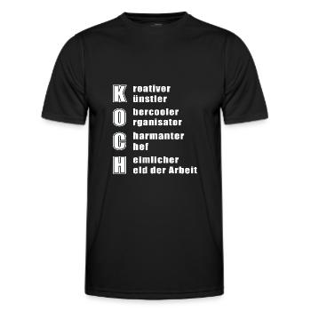 Koch Köche Kochen Koch Humor Koch Spruch - Männer Funktions-T-Shirt - Schwarz - Vorne - AI Model Male 178 dark (178cm)