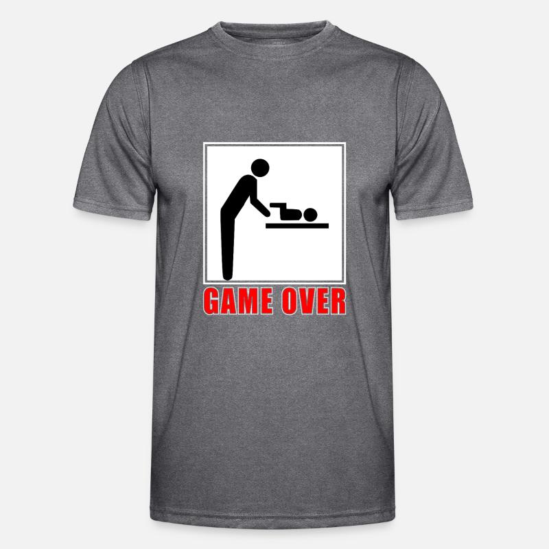 Game Over- Vaterschaft Männer Funktions-T-Shirt