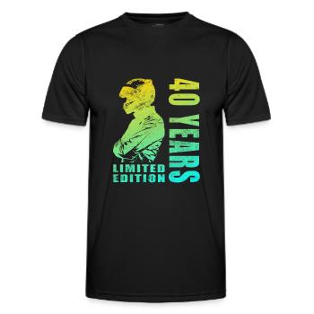 Motard 40 ans Moto anniversaire Moto - T-shirt sport Homme - noir - Devant - AI Model Male 178 dark (178cm)