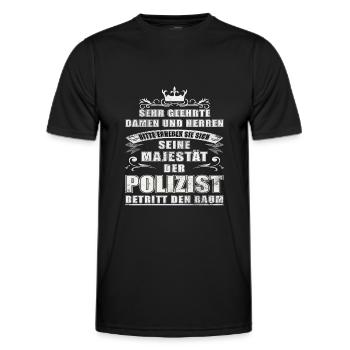 Polizei Polizist Polizisten Spruch - Männer Funktions-T-Shirt - Schwarz - Vorne - AI Model Male 178 dark (178cm)