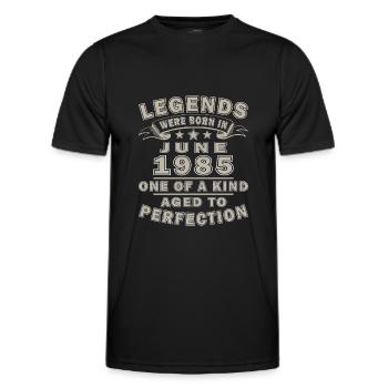 June 1985 | June 1985 Jubilee 1985 - Men's Functional T-Shirt - black - Front - AI Model Male 178 dark (178cm)