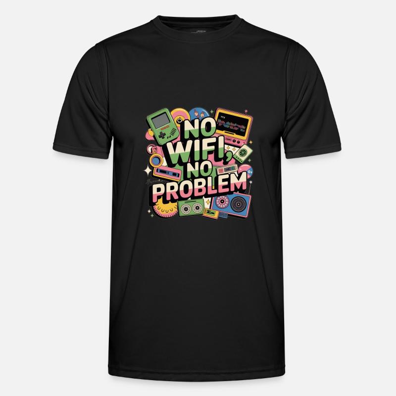 no wifi no problem - Men's Functional T-Shirt - black