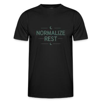 FAITES UNE PAUSE - TIME OUT RELAXATION DICTONS - T-shirt sport Homme - noir - Devant - AI Model Male 178 dark (178cm)