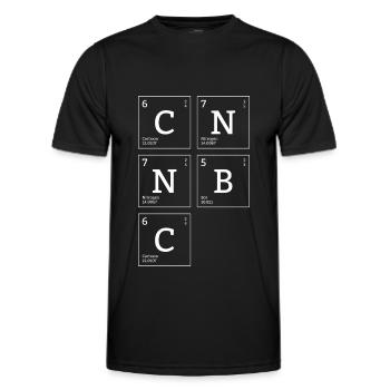 Sportliches Periodensystem der Elemente C N N B C - Männer Funktions-T-Shirt - Schwarz - Vorne - AI Model Male 178 dark (178cm)