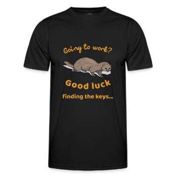 Furet drôle, furet mignon - T-shirt sport Homme - noir - Devant - AI Model Male 178 dark (178cm)