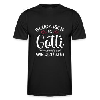 Glück Isch En Gotti Wie Dich Zha Gotti Fragen Goti - Männer Funktions-T-Shirt - Schwarz - Vorne - AI Model Male 178 dark (178cm)