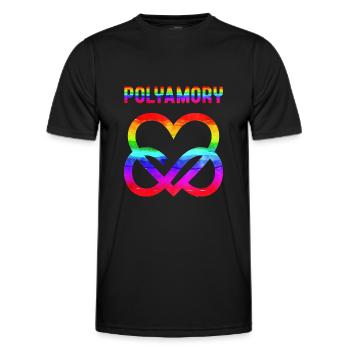 Polyamour Herz LGBTQ Infinity Heart LGBT - T-shirt sport Homme - noir - Devant - AI Model Male 178 dark (178cm)