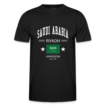 Saudi Arabia - Men's Functional T-Shirt - black - Front - AI Model Male 178 dark (178cm)