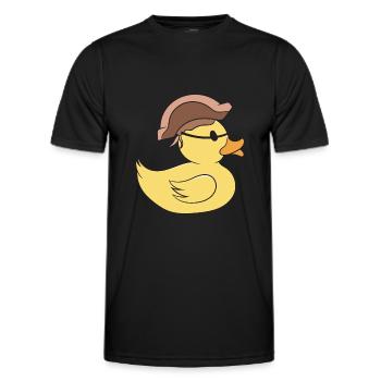 Pirate Rubber Duck Caribbean Buccaneer Duckie Boy - Men's Functional T-Shirt - black - Front - AI Model Male 178 dark (178cm)