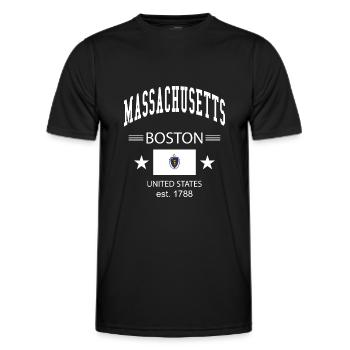 Massachusetts - Männer Funktions-T-Shirt - Schwarz - Vorne - AI Model Male 178 dark (178cm)