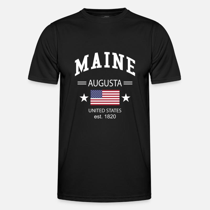 Maine - Männer Funktions-T-Shirt - Schwarz
