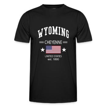 Wyoming - Männer Funktions-T-Shirt - Schwarz - Vorne - AI Model Male 178 dark (178cm)