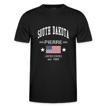 South Dakota - Men's Functional T-Shirt - black - Front - AI Model Male 178 dark (178cm)