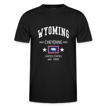 Wyoming - Männer Funktions-T-Shirt - Schwarz - Vorne - AI Model Male 178 dark (178cm)