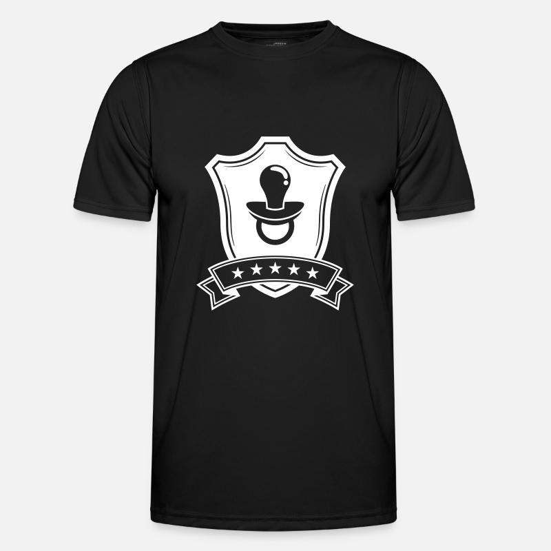 Pacifier Icon shield - Men's Functional T-Shirt - black