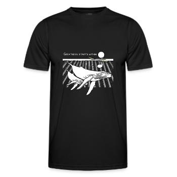 Cooler Buckelwal Surfer Street Art Design - Männer Funktions-T-Shirt - Schwarz - Vorne - AI Model Male 178 dark (178cm)