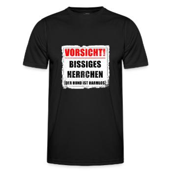 Vorsicht! Bissiges Herrchen - Männer Funktions-T-Shirt - Schwarz - Vorne - AI Model Male 178 dark (178cm)