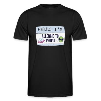 Keine Lust auf Menschen - Allergie - Männer Funktions-T-Shirt - Schwarz - Vorne - AI Model Male 178 dark (178cm)