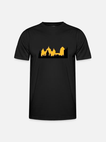 Leipzig Skyline - Männer Funktions-T-Shirt - Schwarz